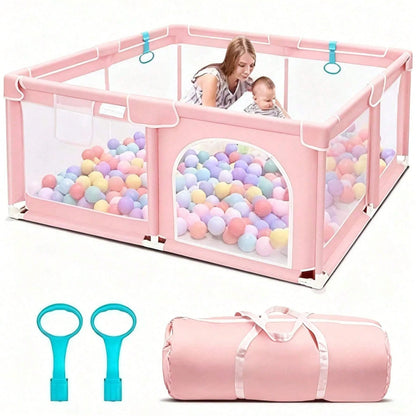 Baby Playpen,Portable Playground,Baby Gate Fence With Soft Breathable Mesh&Anti-Slip Base,Indoor And Outdoor,Baby Playen Activity Center,Newborn Gift