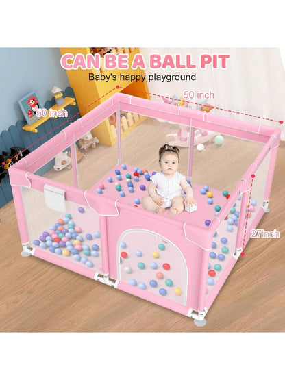 Baby Playpen,Portable Playground,Baby Gate Fence With Soft Breathable Mesh&Anti-Slip Base,Indoor And Outdoor,Baby Playen Activity Center,Newborn Gift