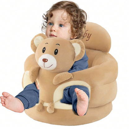 Baby Seat For 3-12 Months-Infant Sitting Support Chair With Cute Bear & Elephant Design, Soft Baby Sofa Floor Seat For Learning To Sit