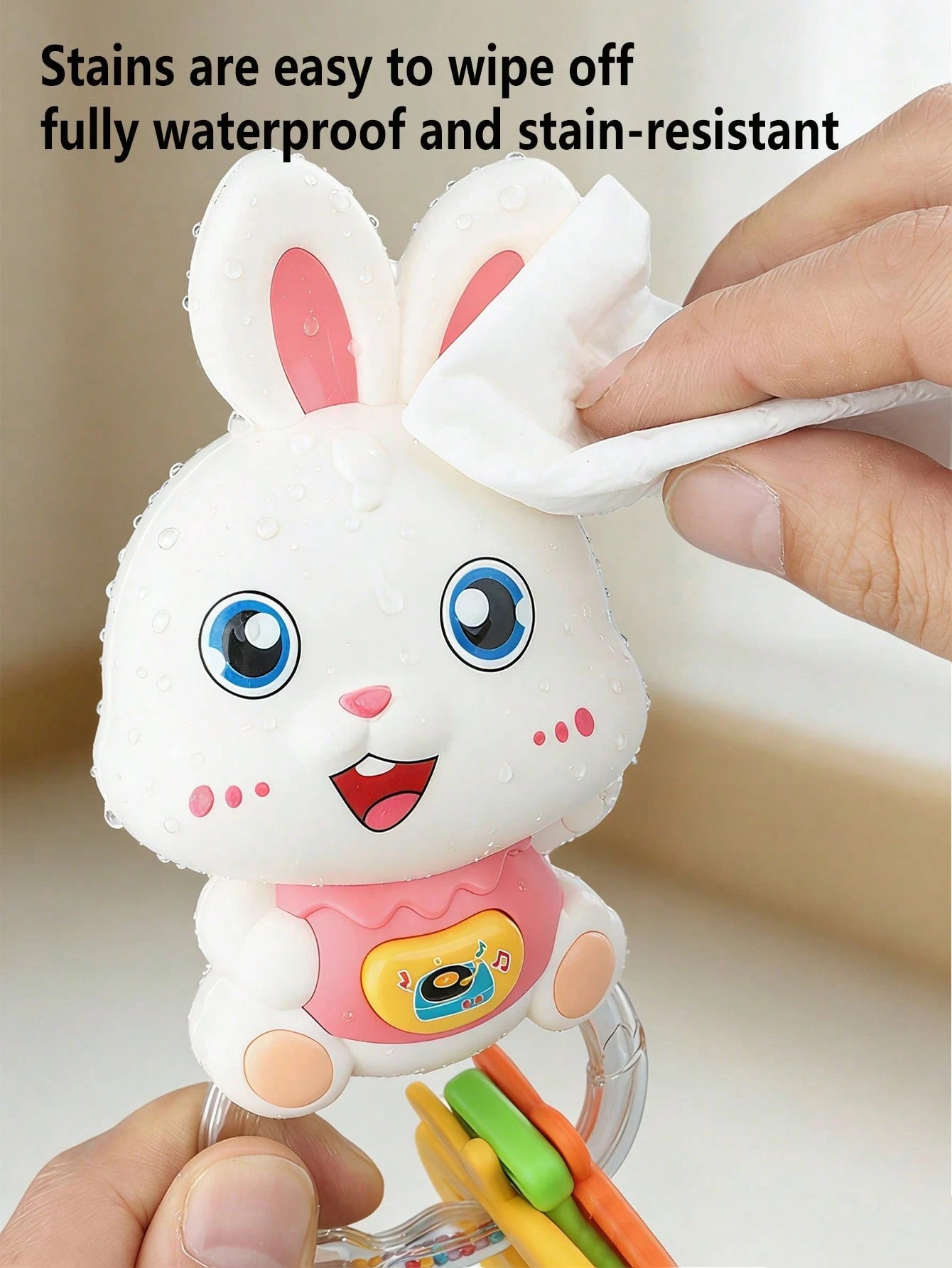 Baby Teether Rattle Toy, Early Education Toy, Develop Hand-Eye Coordination, Cute Cartoon Design, Newborn Boy Girl Gift