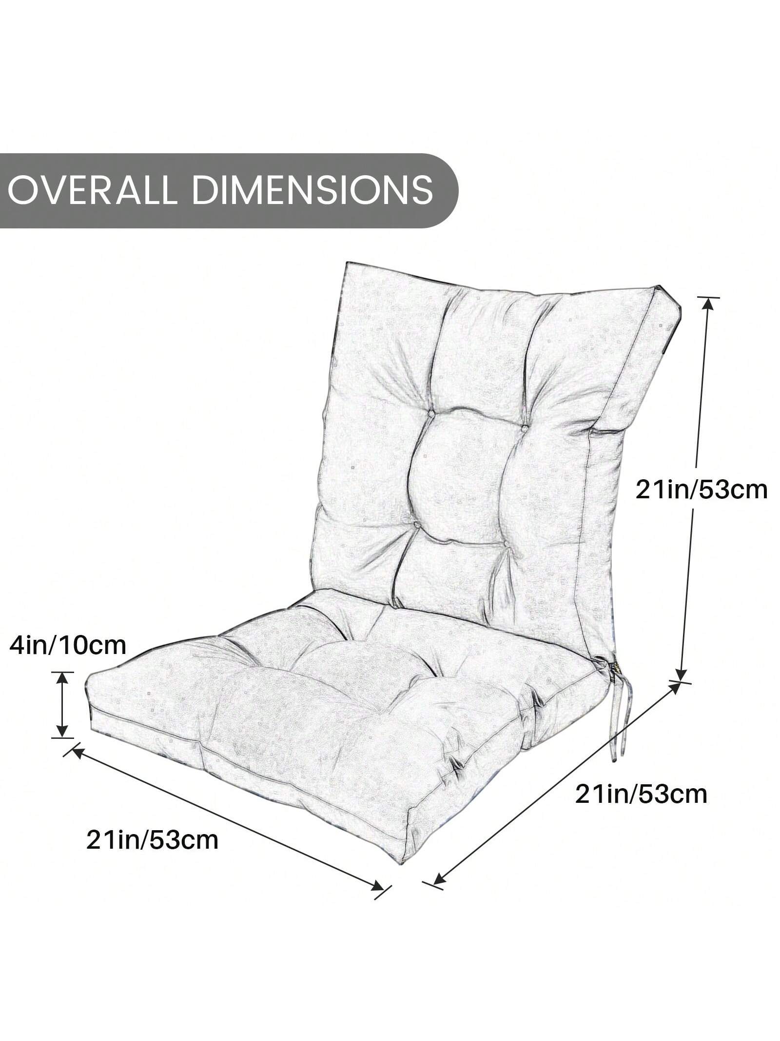 Back Chair Cushion Waterproof Polyester Rocking Chair Cushion With Non-Slip Ties Anti-Fading Deep Seat Chair Cushions, Outdoor Dining Chair Cushion For Patio Cushion Furniture
