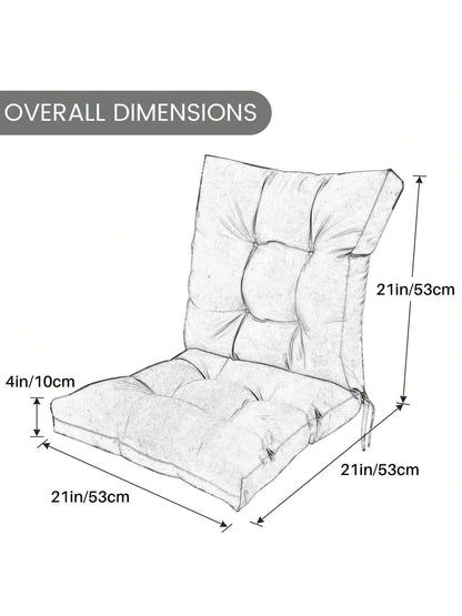 Back Chair Cushion Waterproof Polyester Rocking Chair Cushion With Non-Slip Ties Anti-Fading Deep Seat Chair Cushions, Outdoor Dining Chair Cushion For Patio Cushion Furniture