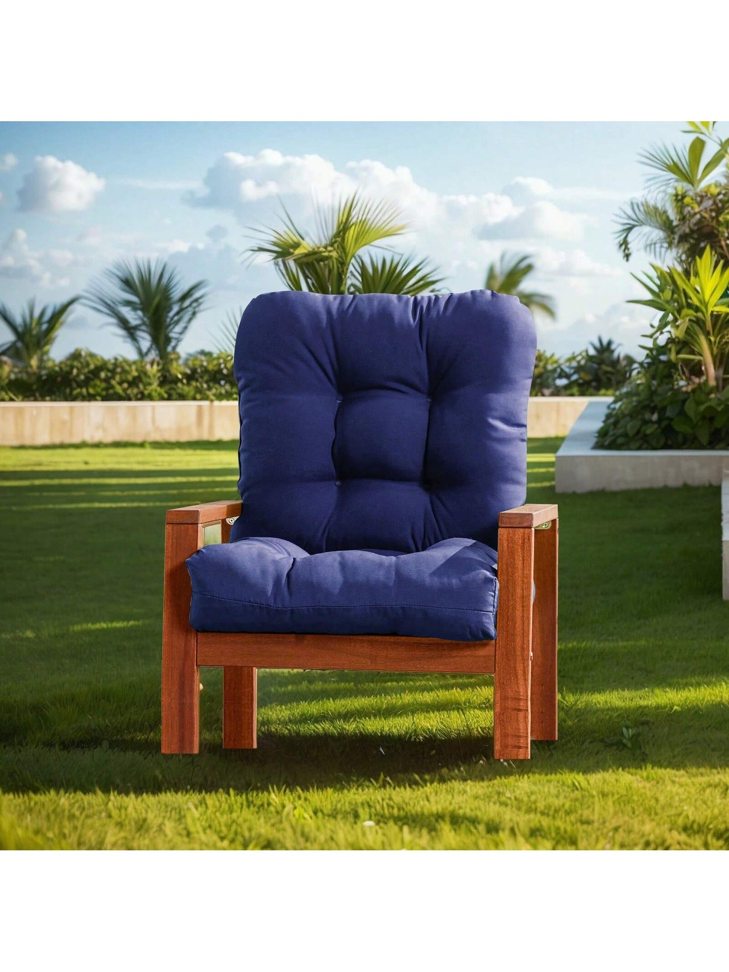 Back Chair Cushion Waterproof Polyester Rocking Chair Cushion With Non-Slip Ties Anti-Fading Deep Seat Chair Cushions, Outdoor Dining Chair Cushion For Patio Cushion Furniture