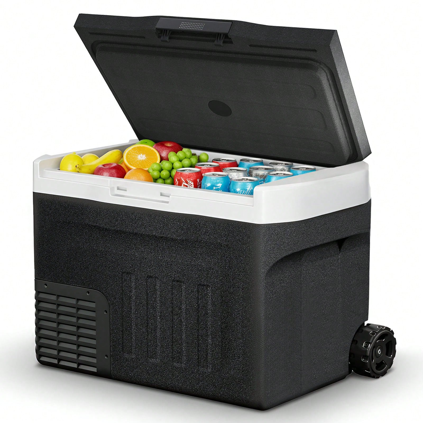 BackID 12 Volt Refrigerator, Mini Portable Car Fridge, Freezer Compressor Electric Cooler-4℉~68℉, 12/24V DC 100-240V AC For Truck Van RV SUV Travel Camping Road Boat Trips