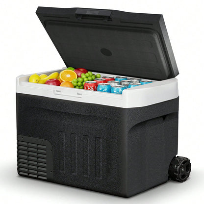 BackID 12 Volt Refrigerator, Mini Portable Car Fridge, Freezer Compressor Electric Cooler-4℉~68℉, 12/24V DC 100-240V AC For Truck Van RV SUV Travel Camping Road Boat Trips