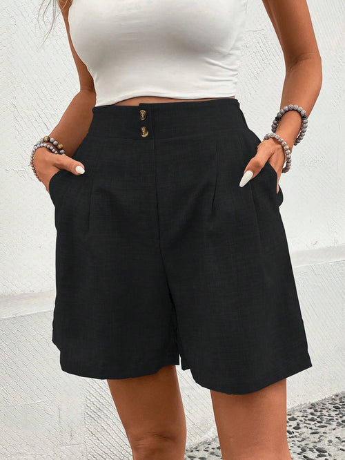 Balvessa Solid Color Casual Palazzo Shorts