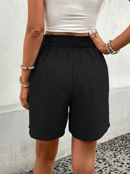 Balvessa Solid Color Casual Palazzo Shorts
