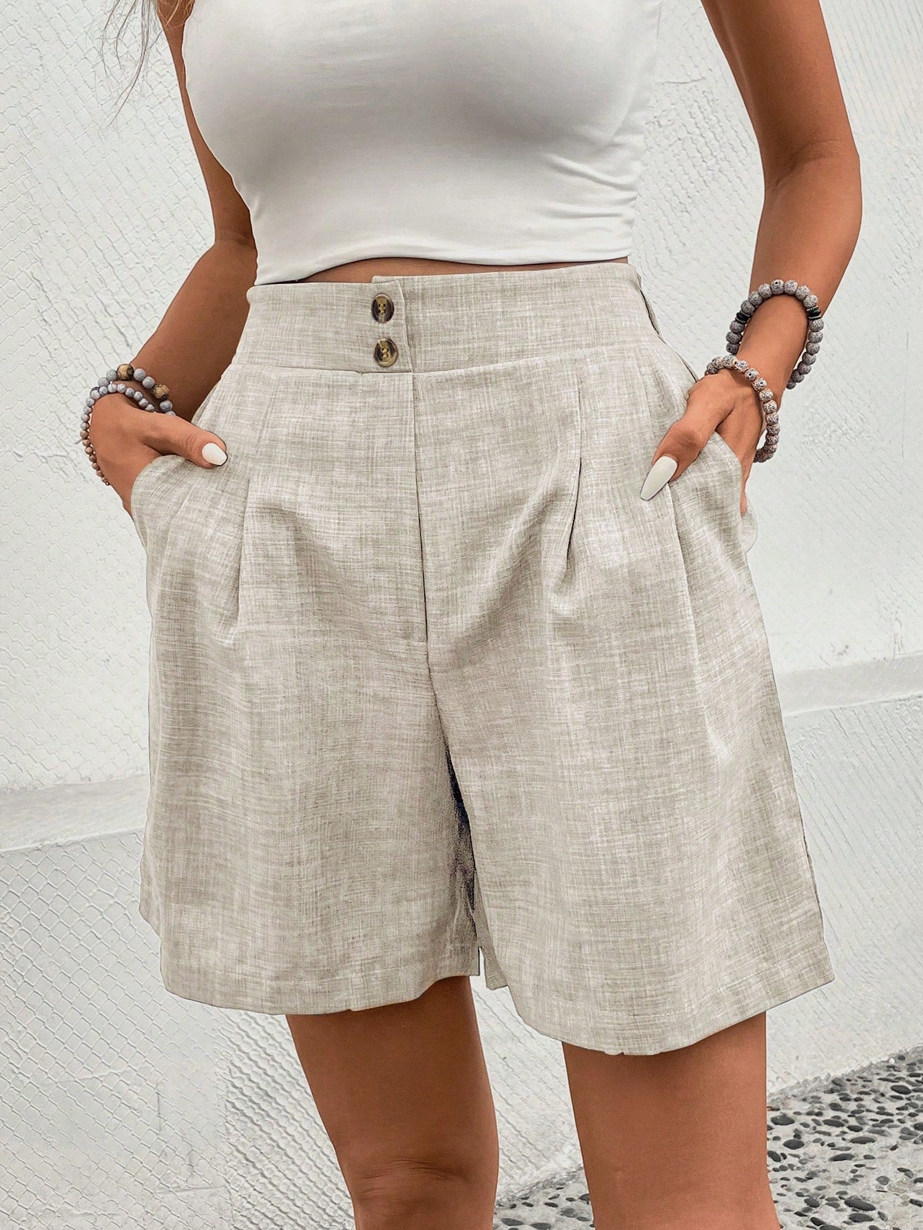 Balvessa Solid Color Casual Palazzo Shorts