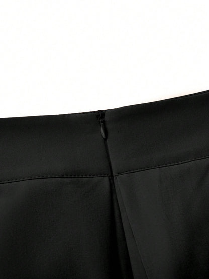 Balvessa Women's Elegant High-Waisted Pleated Maxi Skirt, Spring/Summer Fall