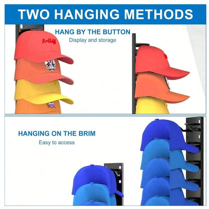 Baseball Cap Storage Rack, Wall-Mounted Hat Holder, Fixed With Strong Adhesive, Can Hold 10 Hats At Once, Suitable For Door Panels And Cabinets Hat Hanging Display Rack, Supports Multi-Layer And Doubl