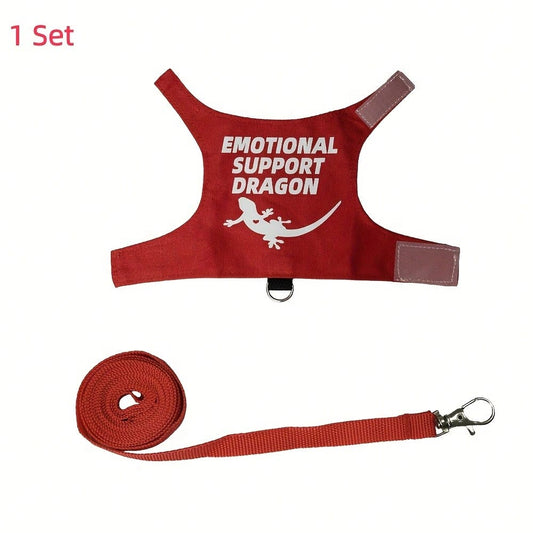 Bearded Dragon Adjustable Harness And Leash Set, Designed To Prevent Escape, Features A Comfortable Walking Vest And A 5-Foot Ty Leash, Perfect For Outdoor Activities, Park Outings, And Exploration