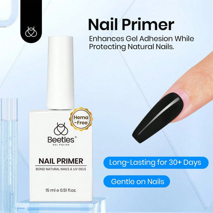 Beetles 2Pcs 15ml Acid-Free HEMA-Free Nail Dehydrator & Primer, Long-Lasting Bond Prep For Gel & Acrylic Nails