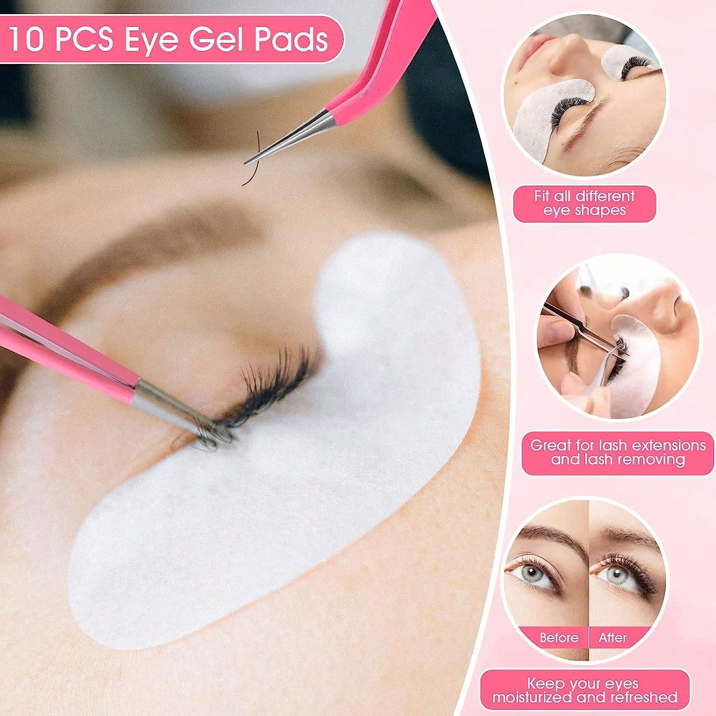 Beginner's Easy Set [215-Piece Set] Eyelash Extension Product Set, Suitable For Beginners To Use. USB Air Conditioner Blower, 2 Eyelash Tweezers, 100 Eyelash Cotton Swabs, 50 Eyelash Brushes, 100 Ring