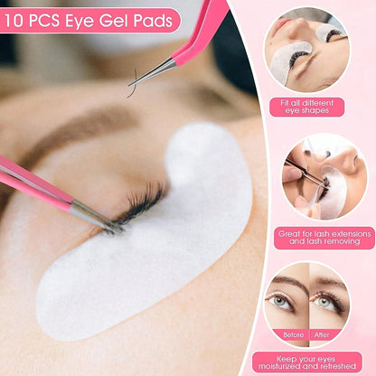 Beginner's Easy Set [215-Piece Set] Eyelash Extension Product Set, Suitable For Beginners To Use. USB Air Conditioner Blower, 2 Eyelash Tweezers, 100 Eyelash Cotton Swabs, 50 Eyelash Brushes, 100 Ring