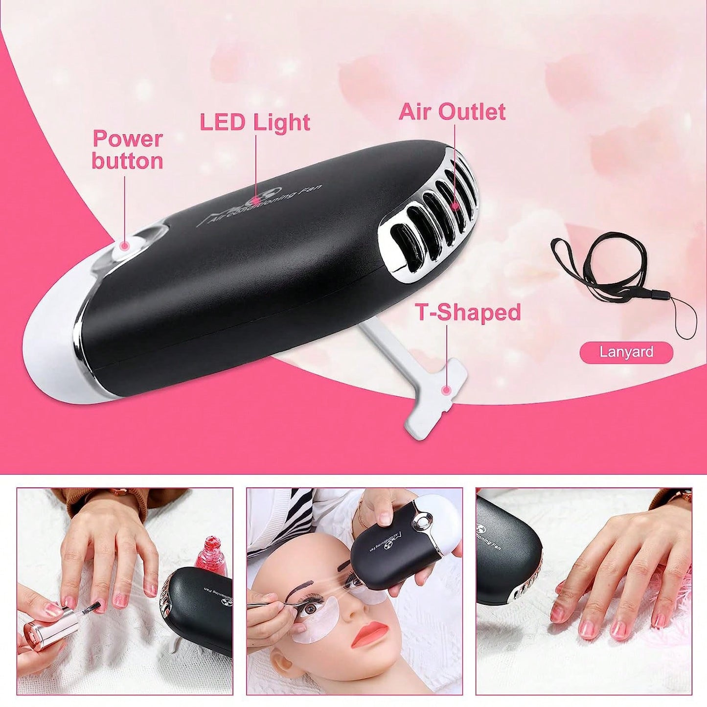 Beginner's Easy Set [215-Piece Set] Eyelash Extension Product Set, Suitable For Beginners To Use. USB Air Conditioner Blower, 2 Eyelash Tweezers, 100 Eyelash Cotton Swabs, 50 Eyelash Brushes, 100 Ring