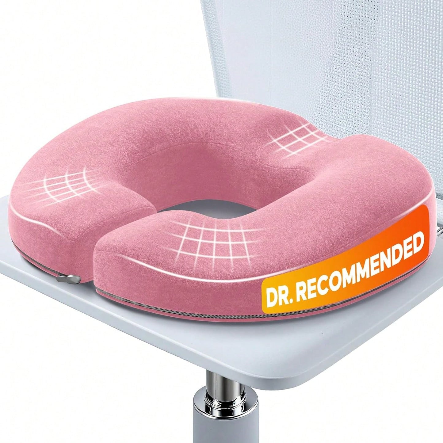 BENAZCAP Donut Pillow Seat Cushion- Strong Support Memory Foam Hemorrhoid Pillow By Ergonomic For Coccyx, Pregnancy, And Postpartum, Black