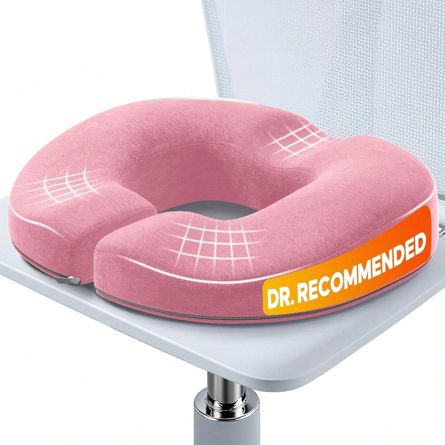 BENAZCAP Donut Pillow Seat Cushion- Strong Support Memory Foam Hemorrhoid Pillow By Ergonomic For Coccyx, Pregnancy, And Postpartum, Black