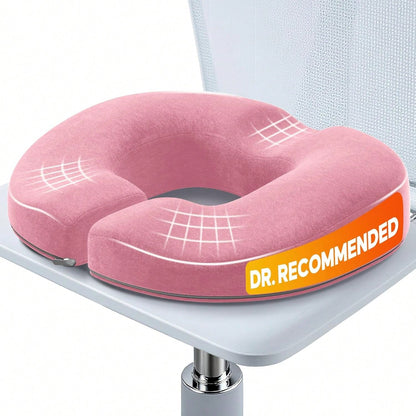 BENAZCAP Donut Pillow Seat Cushion- Strong Support Memory Foam Hemorrhoid Pillow By Ergonomic For Coccyx, Pregnancy, And Postpartum, Black