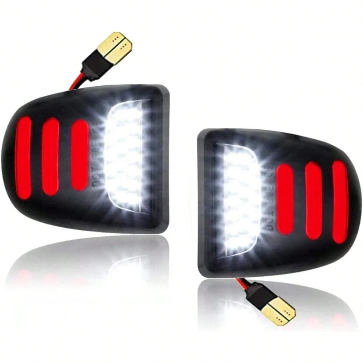Bestview LED License Plate Light Tag Lamp Assembly- Tag Lights Led With Red OLED Neon Tube- Compatible With Chevy Suburban Tahoe GMC Sierra 1500 2500 3500 HD Escalade EXT, 2 Pieces