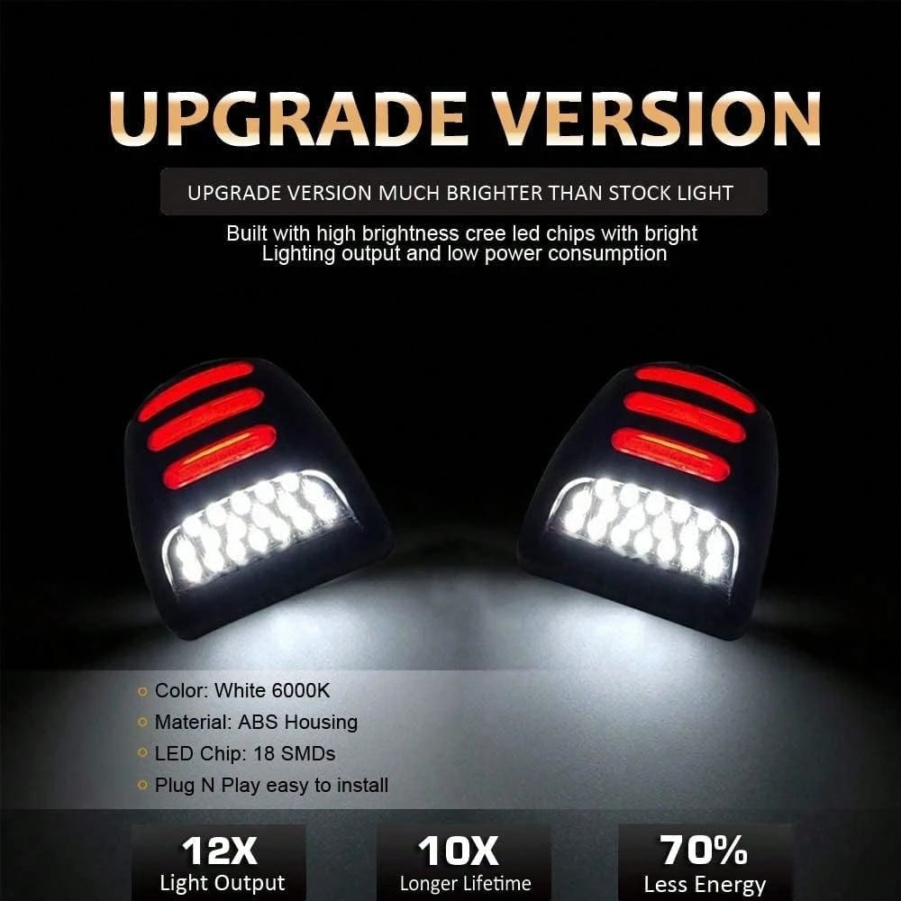 Bestview LED License Plate Light Tag Lamp Assembly- Tag Lights Led With Red OLED Neon Tube- Compatible With Chevy Suburban Tahoe GMC Sierra 1500 2500 3500 HD Escalade EXT, 2 Pieces