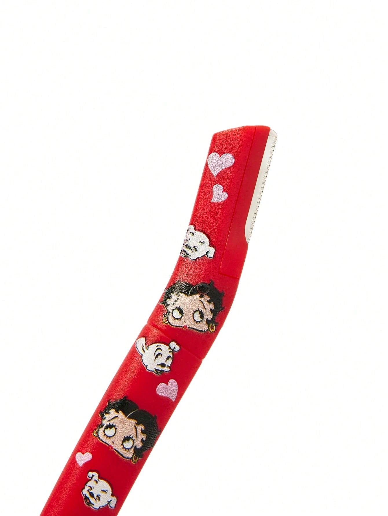 Betty Boop x 3 Pcs Straight Handle Eyebrow Trimmers With Protective Cap,Painless Hair Remover Razors,Durable Trimming Blades Scratchproof Scratch-Resistant Portable Beauty Tool,Crescent Eyebrow