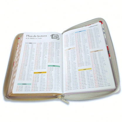 Biblia Con Cierre Letra Grande 12 Puntos RV1960 Imit. Floral Y Gris Con Indice- Mujer Virtuosa