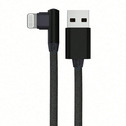BinBoom 90 Degree USB-A To Lightning Data Cable For IPad 14/13/12/11 X/8/7/7plus/6/6S/5, Supports Fast Charging, L-Shaped Cable, MFi Certified