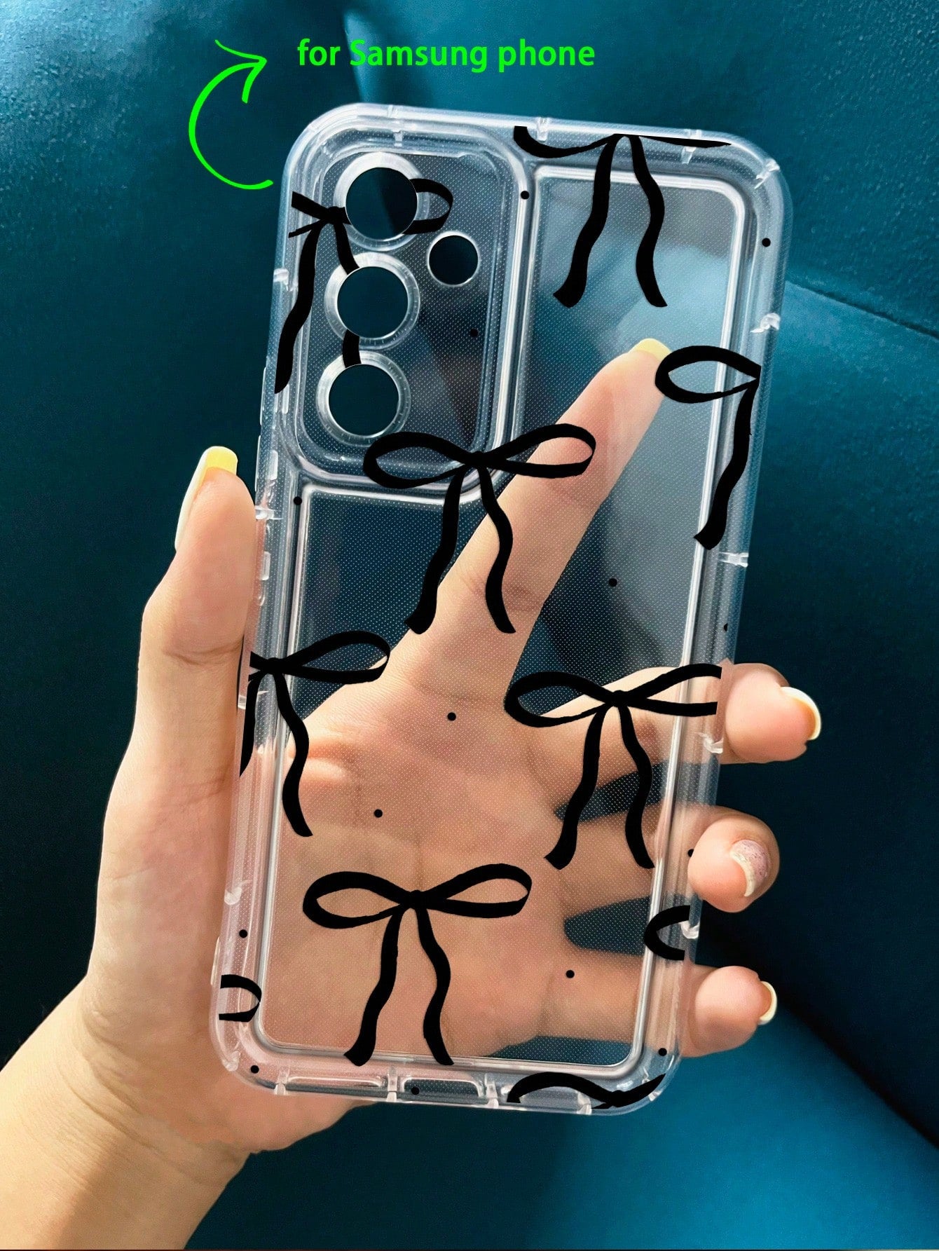 Black Bow Fashion Anti-Drop Waterproof Anti-Scratch Durable Phone Case Compatible With IPhone 16/11/12/13/14/15/15Pro/15Plus/15ProMax/7Plus/8Plus/X/XsMax/Xr/11Pro/12Pro/13Pro/14Pro/12mini/13mini/11Pro