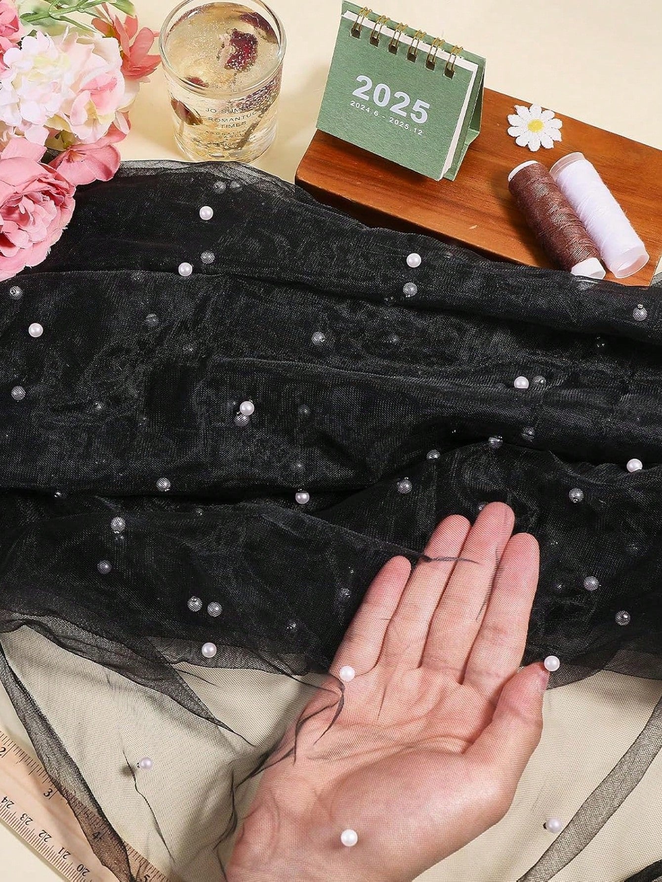Black Pearl Gauze Tablecloth, Bohemian Country Style Cheesecloth Table Runner, Suitable For Baby Shower, Wedding, Summer Party, Home Decor, Gift