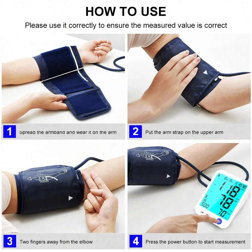 Blood Pressure Monitor For Home Use, Upper Arm Blood Pressure Machine With Large Cuff, Blood Pressure Machine, Adjustable Arm Cuff 8.7"-16.5",Large Display