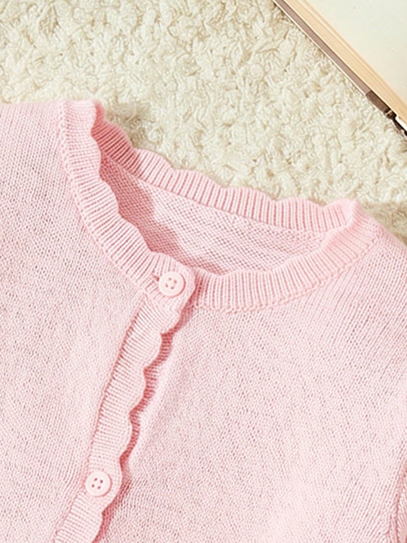 Blossori Young Girls Cardigans Autumn/Winter Red Fitted Round Neck Sweater Jacket