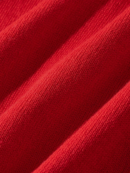 Blossori Young Girls Cardigans Autumn/Winter Red Fitted Round Neck Sweater Jacket
