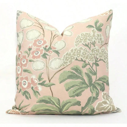 Blush Floral Pillow Cover: Garden Accent Cushion Cover,Blush Pink & Sage Green Botanical Floral Throw Pillow Cover, Decorative Cushion Cover For Couch Sofa Bed Living Room