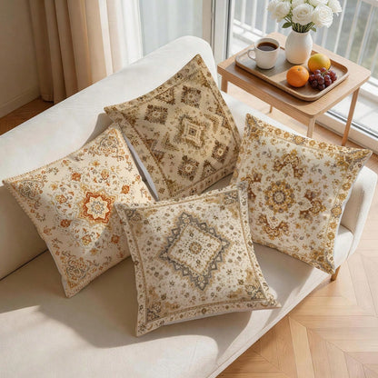 Bohemian Vintage Persian Pattern Pillow Case, Single-Sided Printed Pillow Cover, Suitable For Living Room, Bedroom, Home Decor, All Season Pillow Case