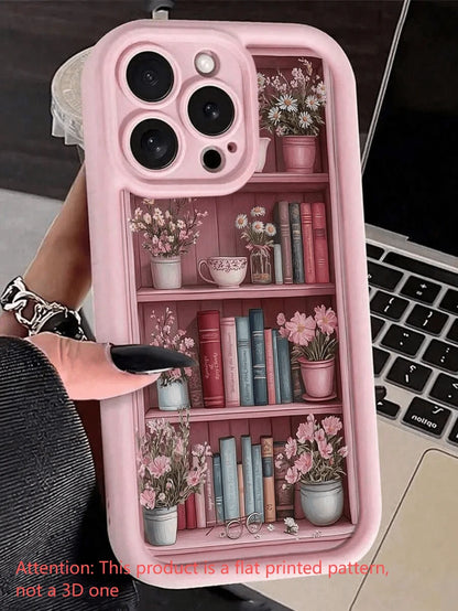 Book Painted Slot Fashion Soft Shockproof Phone Case Suitable For IPhone 16/ 15/XR/7P8P/P12 Pro Max/P13 Pro Max/P14 PROMAX/P13/P14/P11/P12/P14, XS/S/XS Max/7 8GES2, Cute And Fashionable Thick Protecti