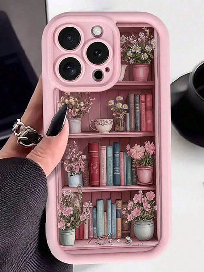Book Painted Slot Fashion Soft Shockproof Phone Case Suitable For IPhone 16/ 15/XR/7P8P/P12 Pro Max/P13 Pro Max/P14 PROMAX/P13/P14/P11/P12/P14, XS/S/XS Max/7 8GES2, Cute And Fashionable Thick Protecti