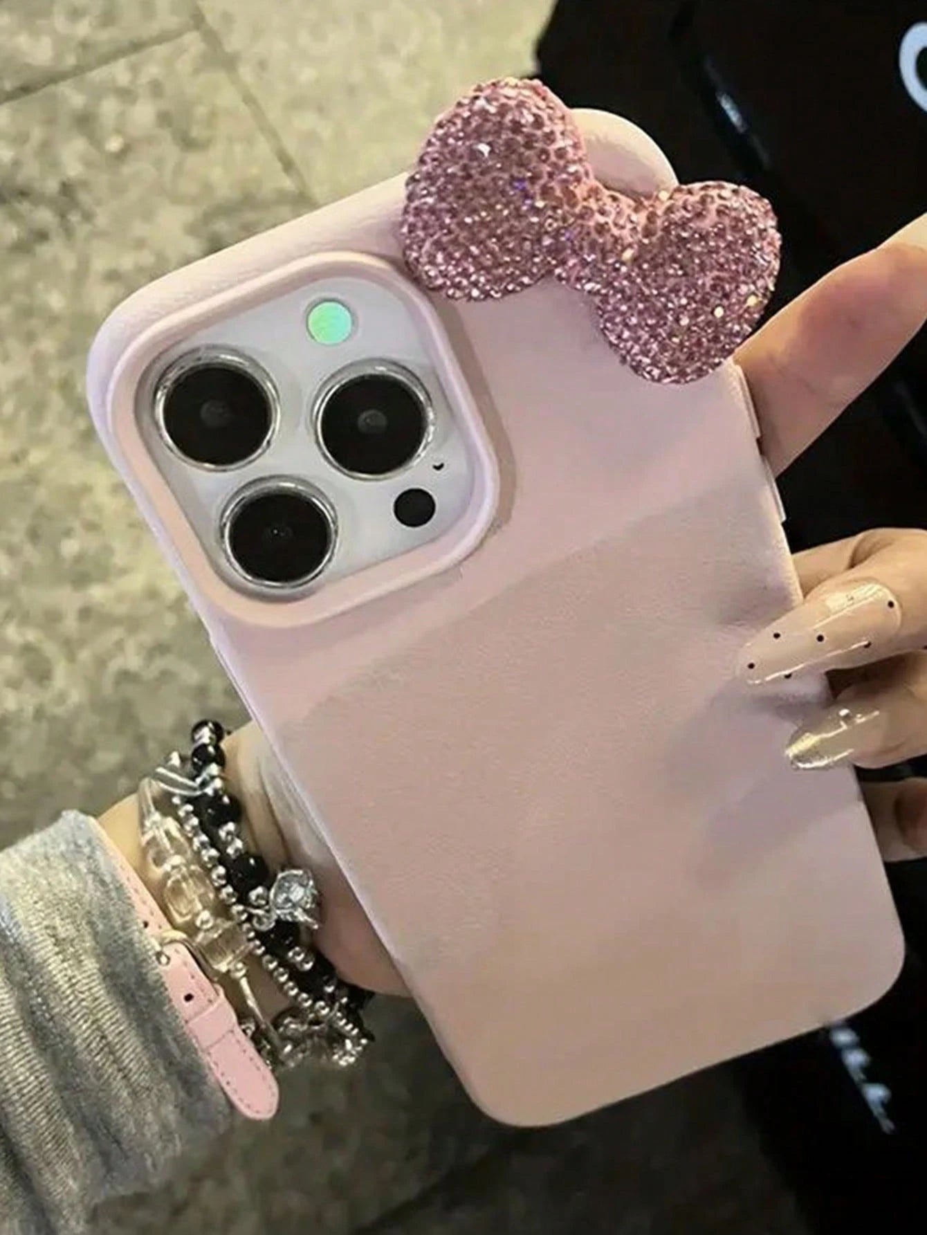 Bow-Knot 1pc Pink Personalized Full Coverage TPU Shockproof Phone Case Compatible With Apple 17, 16, 15, 14, 13, 12, 11 Pro Max