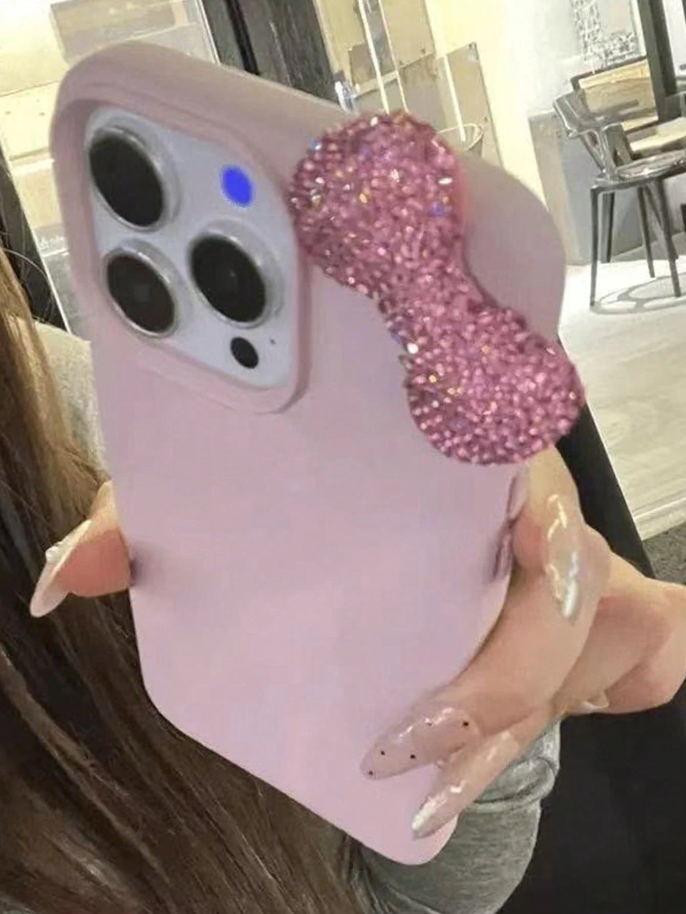 Bow-Knot 1pc Pink Personalized Full Coverage TPU Shockproof Phone Case Compatible With Apple 17, 16, 15, 14, 13, 12, 11 Pro Max