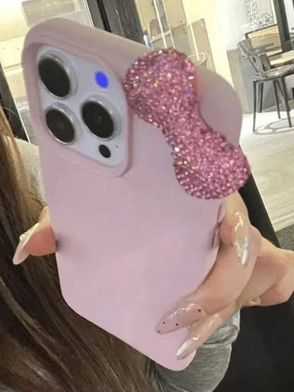 Bow-Knot 1pc Pink Personalized Full Coverage TPU Shockproof Phone Case Compatible With Apple 17, 16, 15, 14, 13, 12, 11 Pro Max