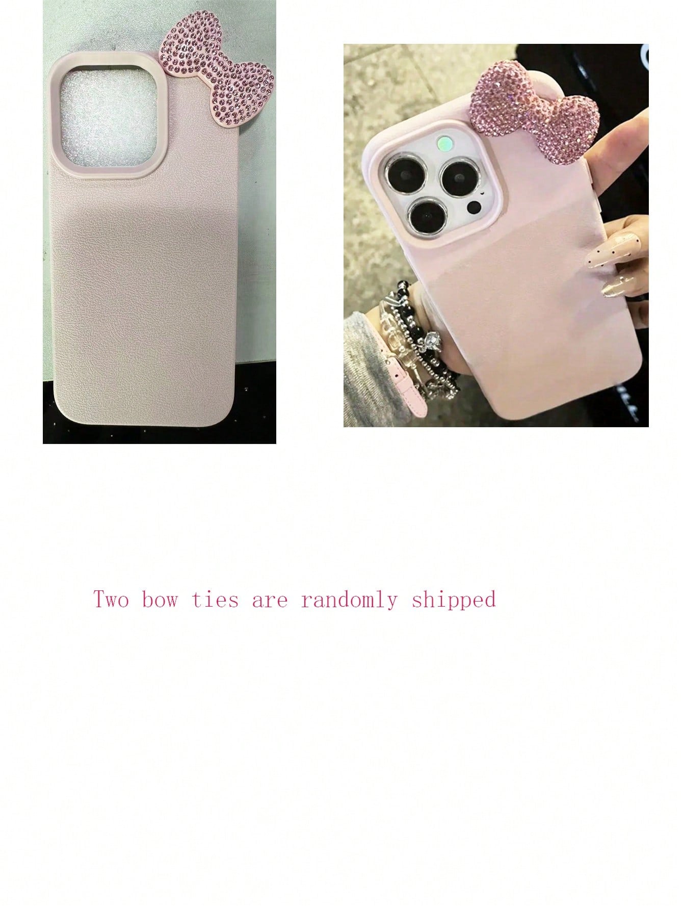Bow-Knot 1pc Pink Personalized Full Coverage TPU Shockproof Phone Case Compatible With Apple 17, 16, 15, 14, 13, 12, 11 Pro Max