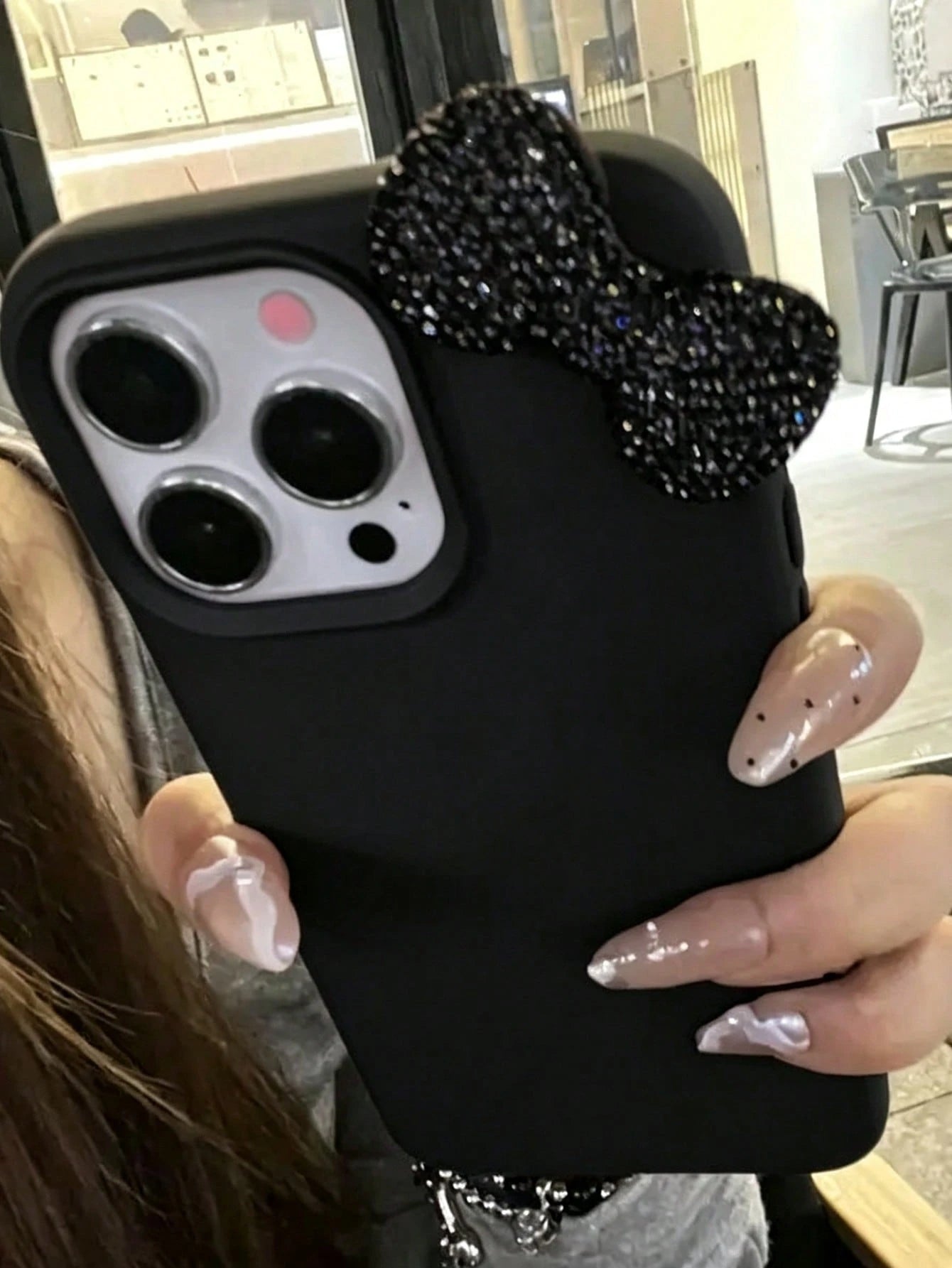 Bow-Knot 1pc Pink Personalized Full Coverage TPU Shockproof Phone Case Compatible With Apple 17, 16, 15, 14, 13, 12, 11 Pro Max