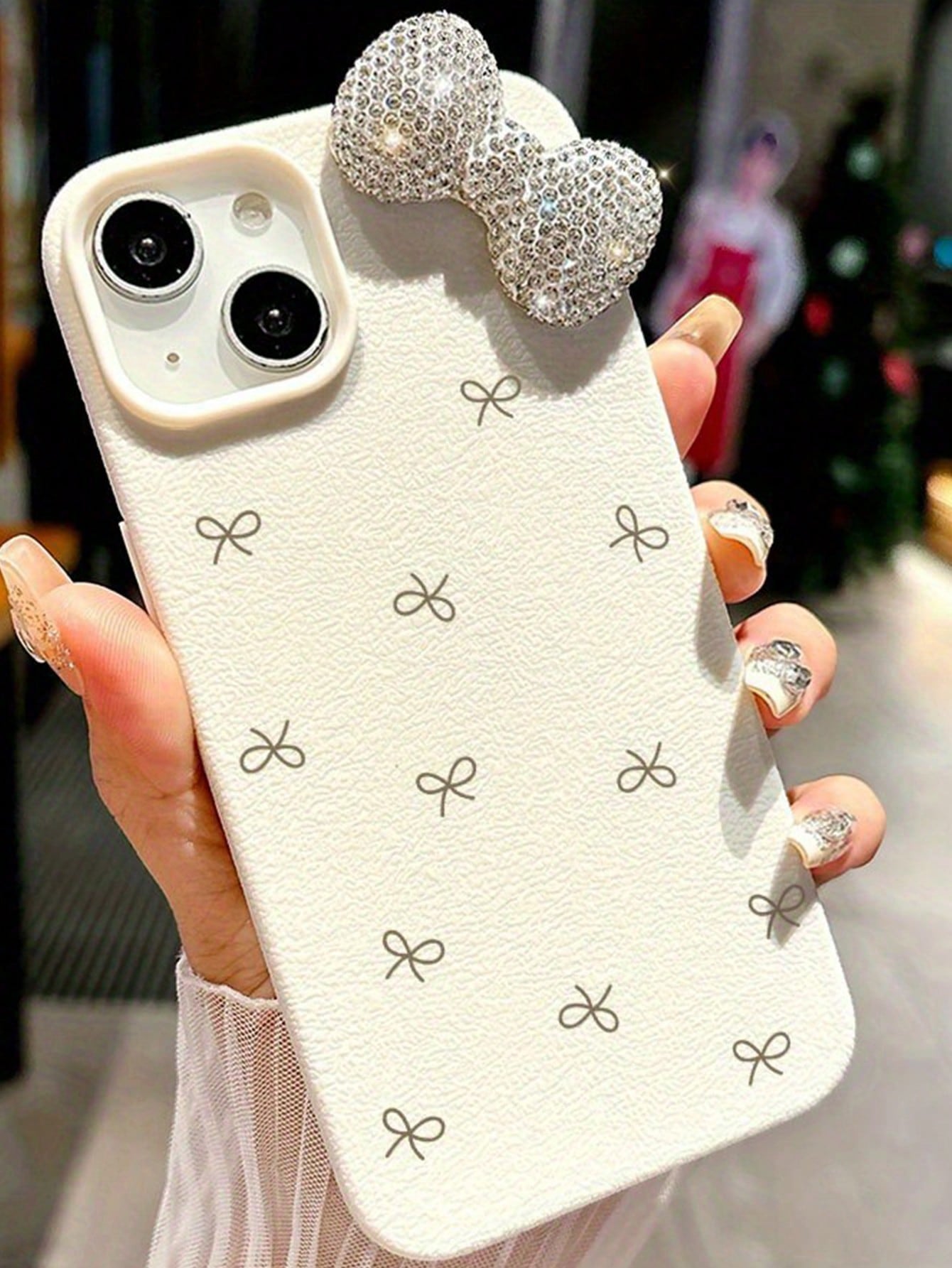 Bow-Knot 1pc Pink Personalized Full Coverage TPU Shockproof Phone Case Compatible With Apple 17, 16, 15, 14, 13, 12, 11 Pro Max