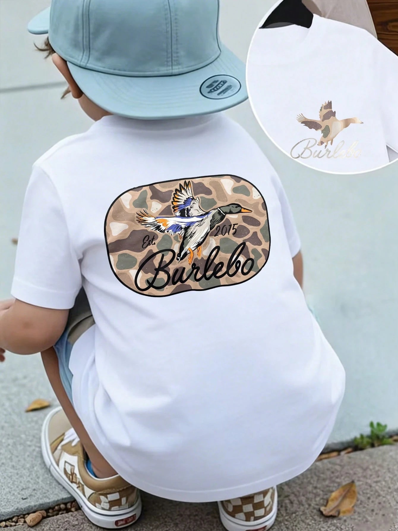 Boys' Casual Fashion T-Shirt, Camo Mallard Duck Print, Comfortable Soft Fabric, Perfect For Little Ones