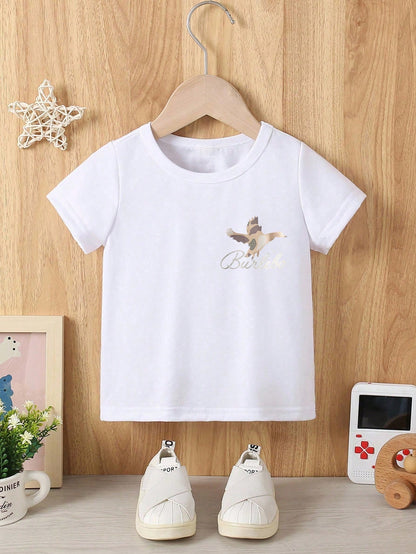 Boys' Casual Fashion T-Shirt, Camo Mallard Duck Print, Comfortable Soft Fabric, Perfect For Little Ones