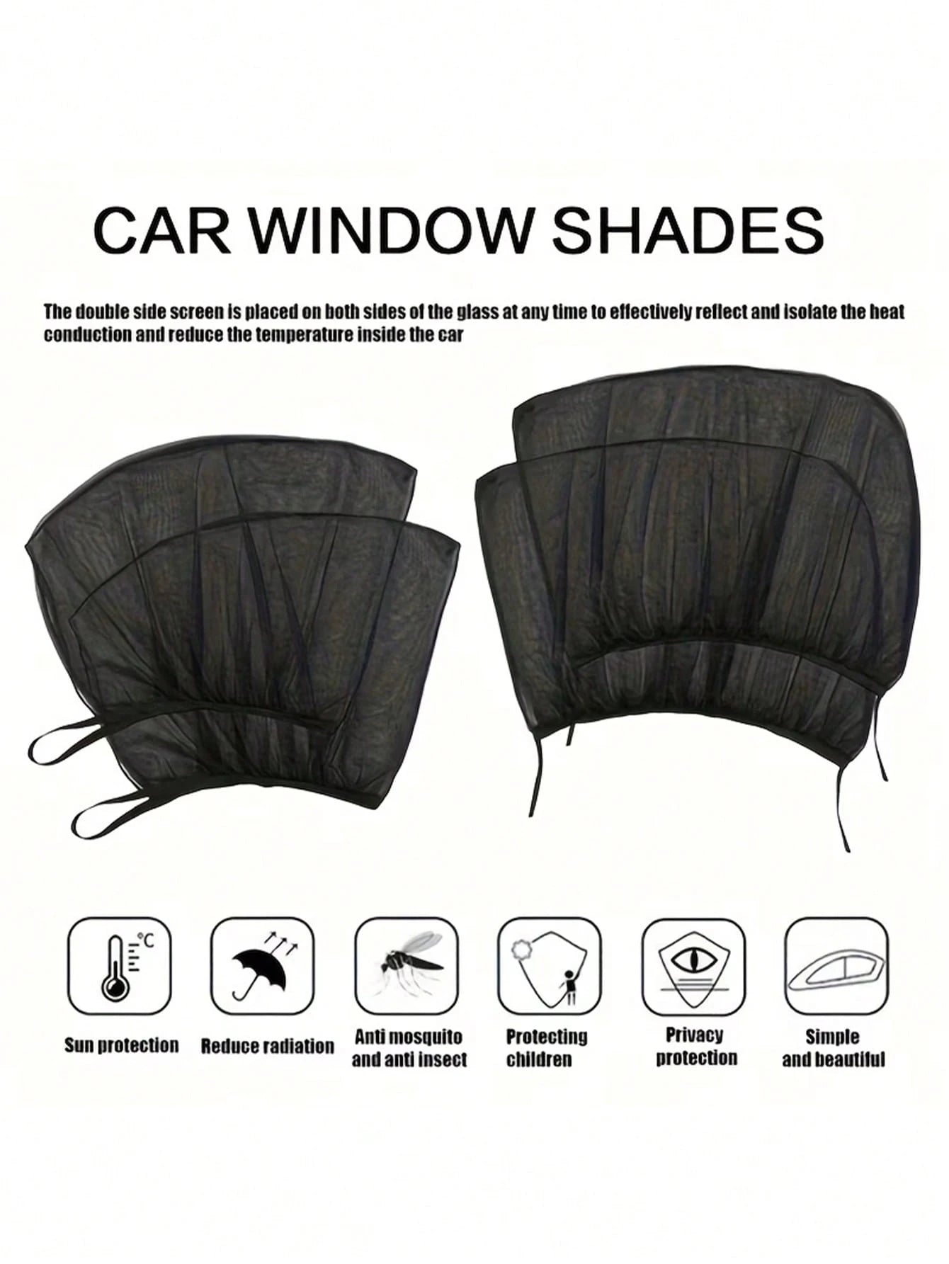 Breathable Car Mosquito Screens With High Density Mesh To Block Insects And Uv Rays Stretchable Car Window Shade For Campers And Road Trippers Universal Car Cover For Car Camping And Outdoor Resting O