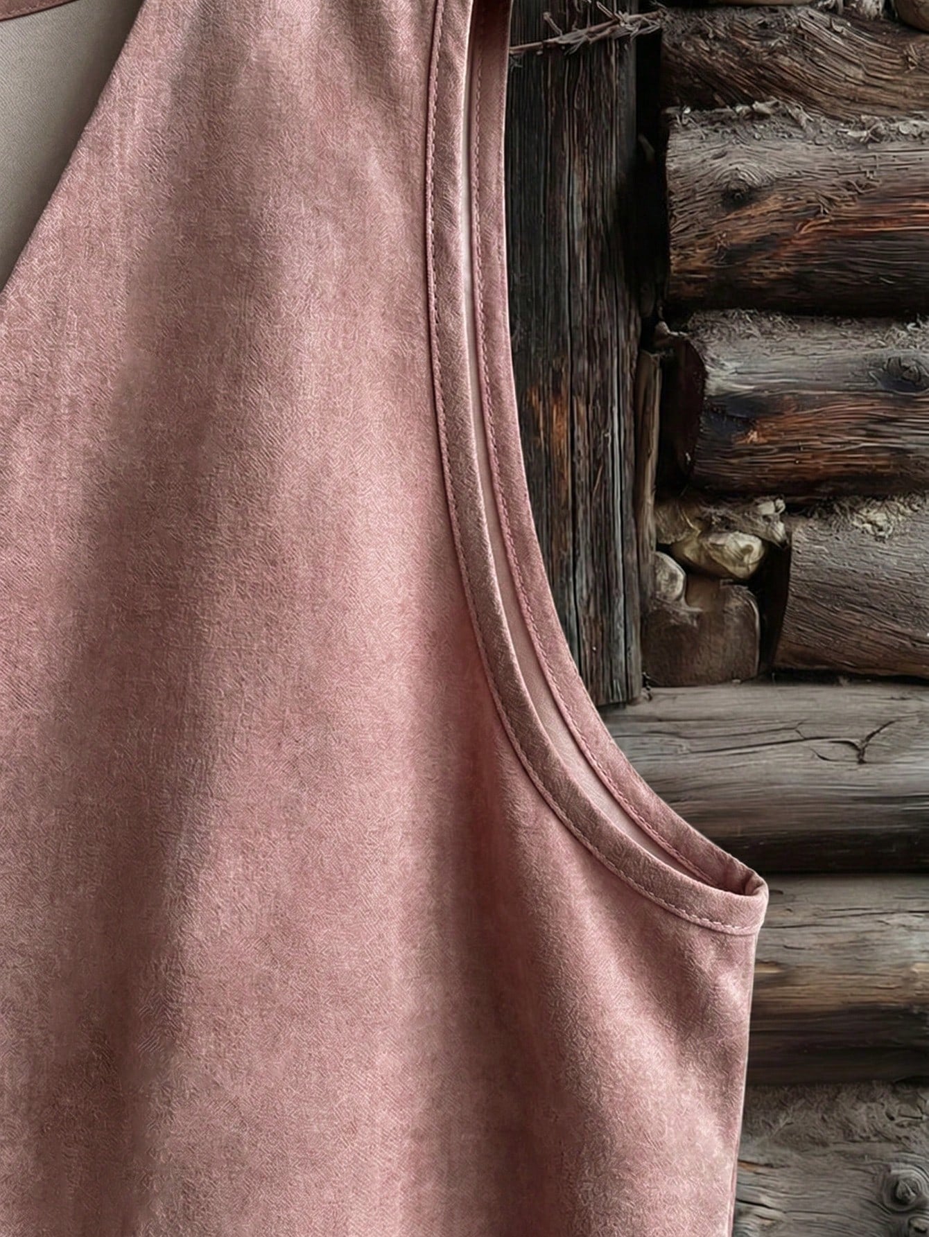 Breezaya Pink Fabric Printed V-Neck Pocket Fit & Flare Women's Sleeveless Dress, Pink Dress, Women's Holiday Dress, Vacation Outfit