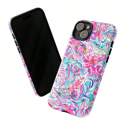 Bright Paisley Floral Phone Case – Colorful Preppy Aesthetic Phone Case For IPhone 17 ProMax, S24 Ultra And 16, 15, 14, 13, 12, 11 Pro Max, X, XR, XS Max, 8, And 7 Plus,Screen Protector,Fidgets– Cute