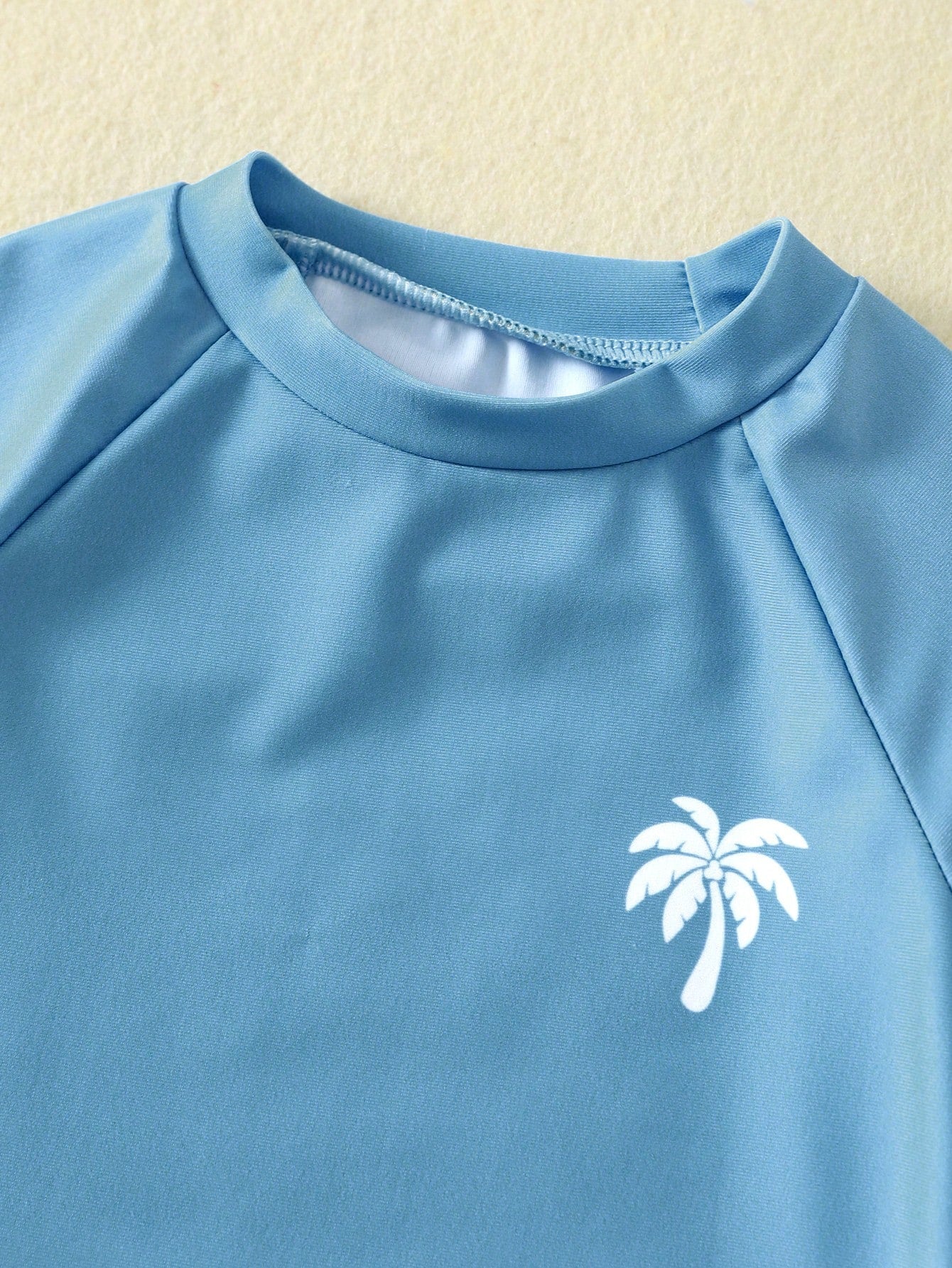 Bubblio Unisex Baby 3pcs/Set Blue Cute Coconut Tree Long Sleeve Rash Guard Swimsuit Sun Protection Hat Swimwear,Summer Funny Beach Pool Party Vacation Holiday