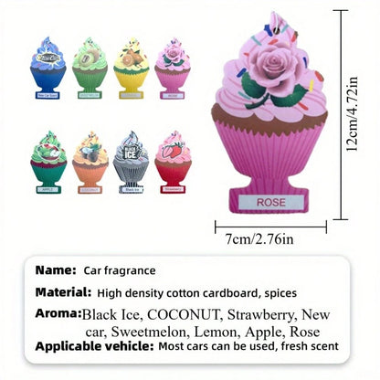 Car Air Fresheners With In 8-16pcs Sets- Designed In A Hanging Ice Cream Shape, Which Can Be Used To Decorate The Rearview Mirror Of The Car.