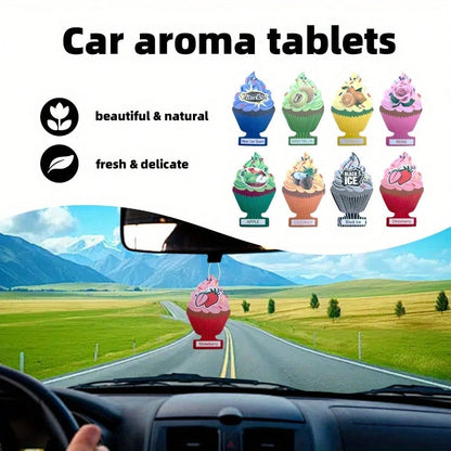 Car Air Fresheners With In 8-16pcs Sets- Designed In A Hanging Ice Cream Shape, Which Can Be Used To Decorate The Rearview Mirror Of The Car.